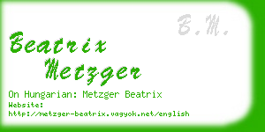 beatrix metzger business card